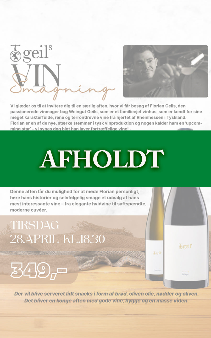 Geils Vinsmagning 28 April 2026   18 30