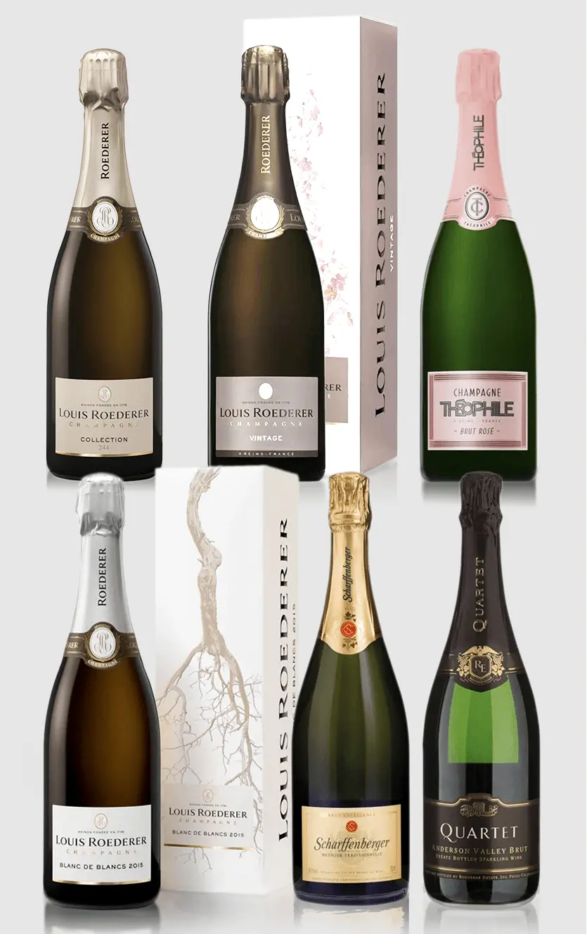 Louis Roederer Boblekassen Smagekasse Med   Forskellige   Flasker