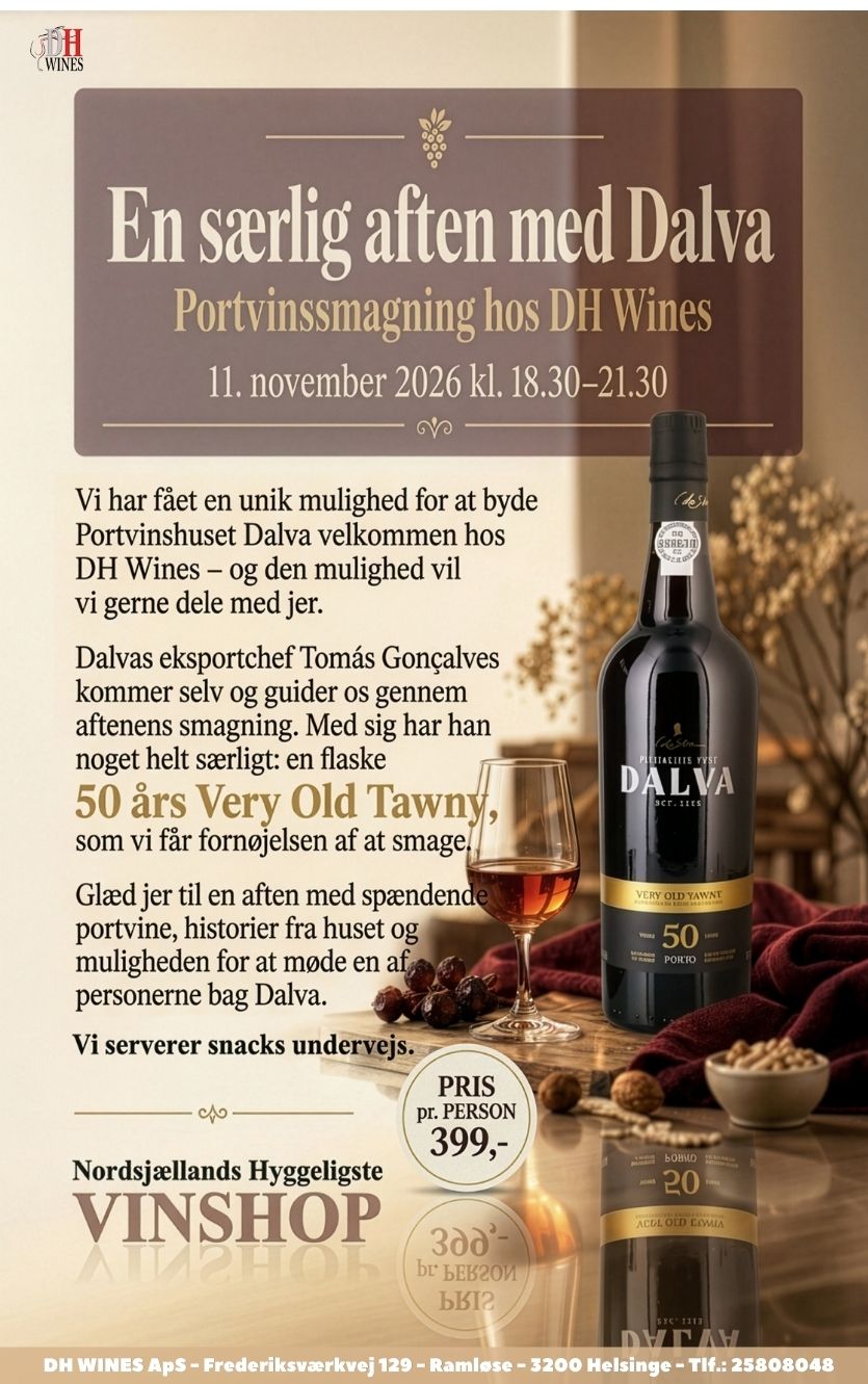 Dalva Portvinsaften   Ramløse 11  November 2026   18 30-21 30 General Admission