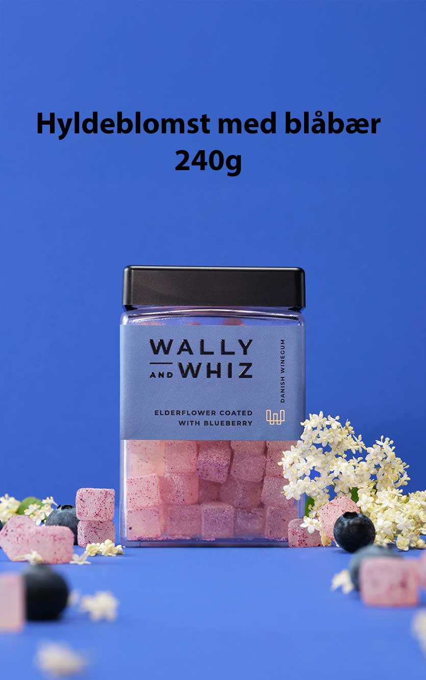 Wally And Whiz Hyldeblomst og Blåbær Vingummi 240g - Smagfuld Forkælelse!